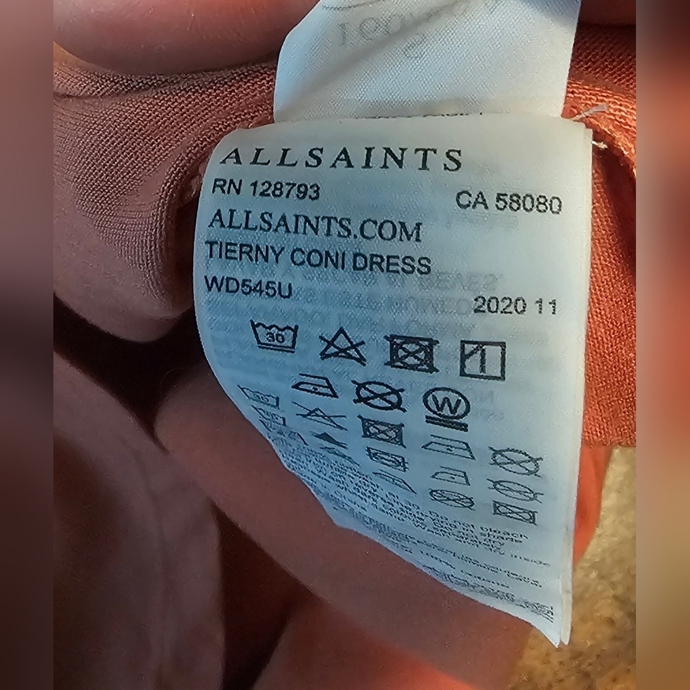 AllSaints Women’s Coni Tank Top S Pink Shoulder Pad Crewneck Sleeveless Shirt - Picture 10 of 14